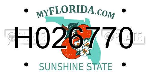 H026770 Florida License Plate