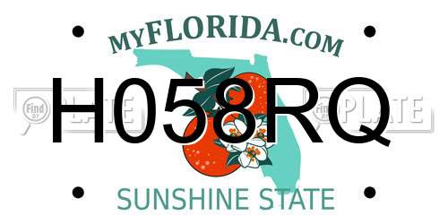 H058RQ Florida License Plate