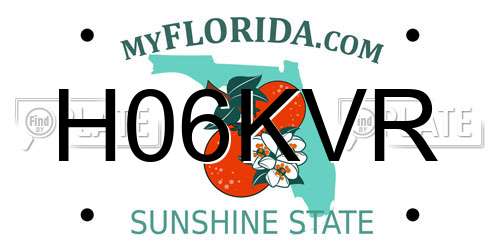 H06KVR Florida License Plate