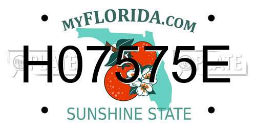 H07575E Florida License Plate