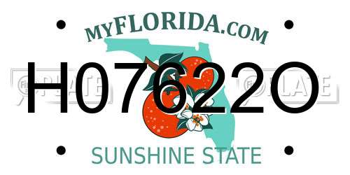 H07622O Florida License Plate