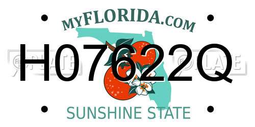 H07622Q Florida License Plate