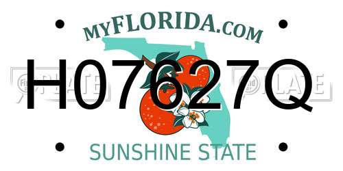H07627Q Florida License Plate
