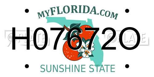 H07672O Florida License Plate