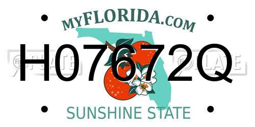 H07672Q Florida License Plate