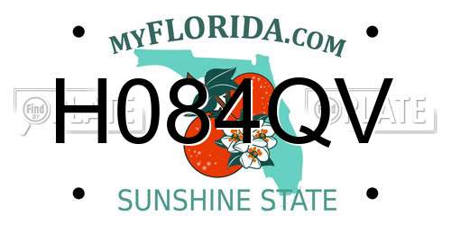 H084QV Florida License Plate