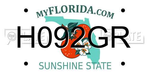 H092GR Florida License Plate
