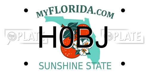 H0BJ Florida License Plate