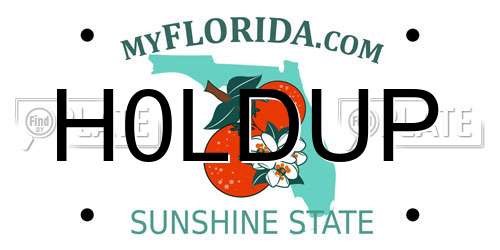 H0LDUP Florida License Plate