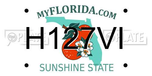 H127VI Florida License Plate
