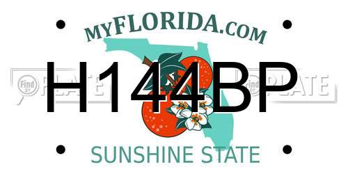 H144BP Florida License Plate