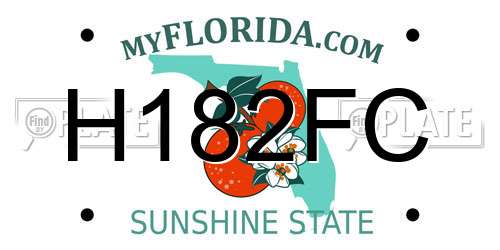 H182FC Florida License Plate