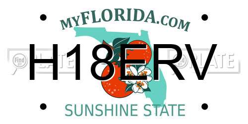 H18ERV Florida License Plate