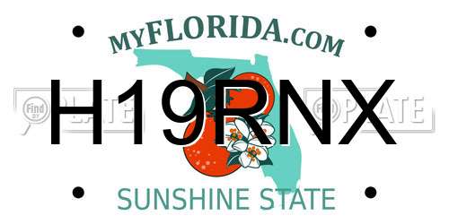 H19RNX Florida License Plate