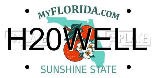 H20WELL Florida License Plate
