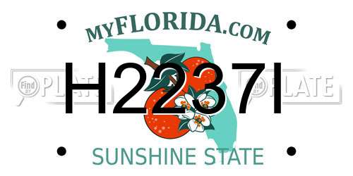 H2237I Florida License Plate