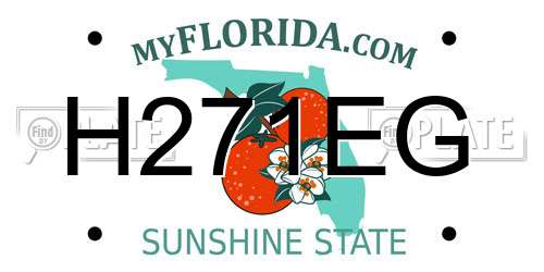 H271EG Florida License Plate