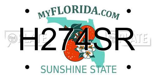 H274SR Florida License Plate