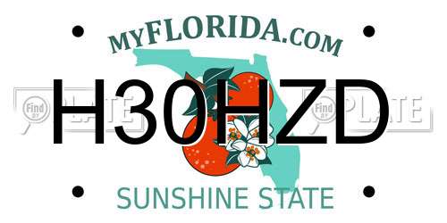 H30HZD Florida License Plate