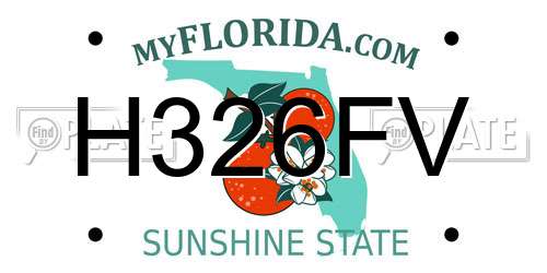 H326FV Florida License Plate