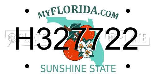 H327722 Florida License Plate