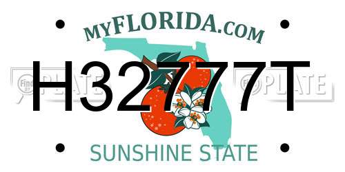 H32777T Florida License Plate