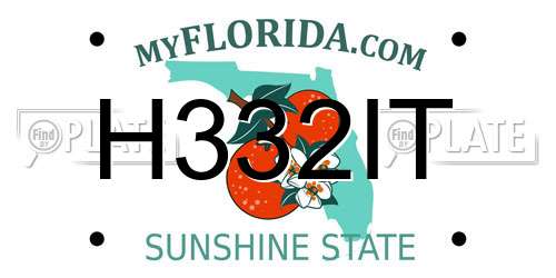 H332IT Florida License Plate