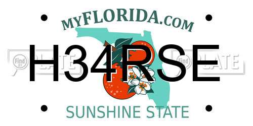 H34RSE Florida License Plate