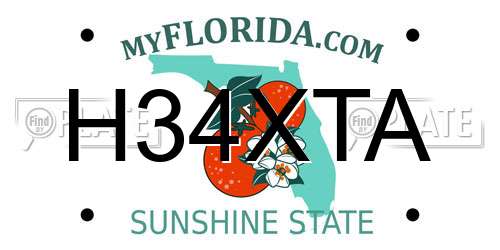 H34XTA Florida License Plate