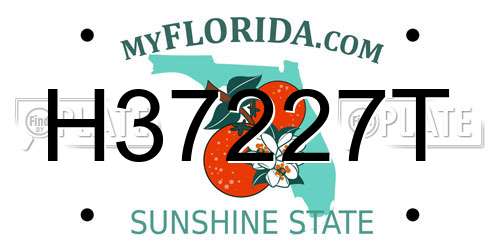 H37227T Florida License Plate