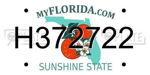 H372722 Florida License Plate