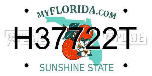 H37722T Florida License Plate