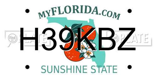 H39KBZ Florida License Plate