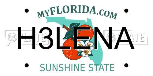 H3LENA Florida License Plate
