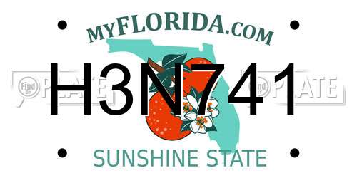H3N741 Florida License Plate