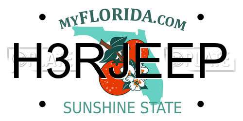 H3RJEEP Florida License Plate