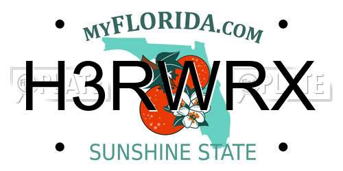 H3RWRX Florida License Plate