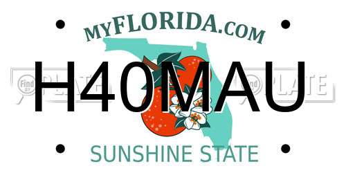 H40MAU Florida License Plate