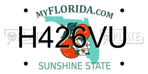 H426VU Florida License Plate