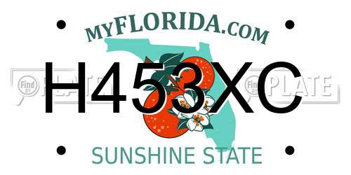 H453XC Florida License Plate