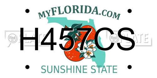 H457CS Florida License Plate