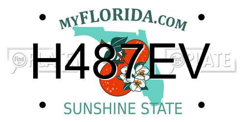 H487EV Florida License Plate