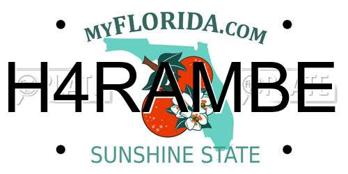 H4RAMBE Florida License Plate