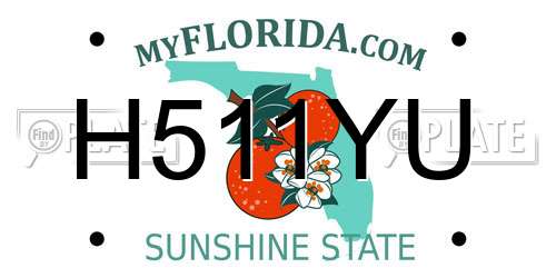 H511YU Florida License Plate