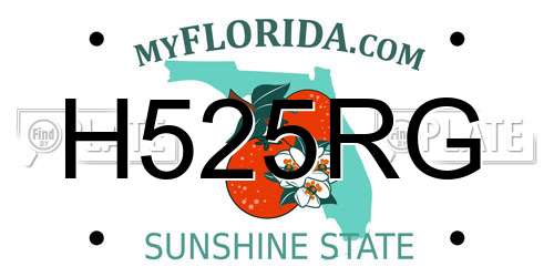 H525RG Florida License Plate