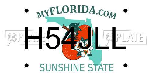 H54JLL Florida License Plate