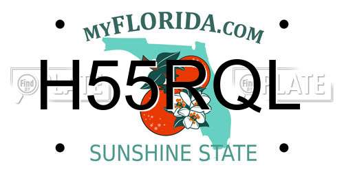 H55RQL Florida License Plate