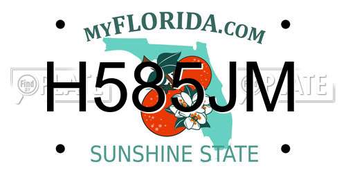 H585JM Florida License Plate