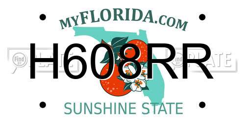 H608RR Florida License Plate