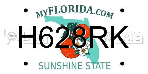 H628RK Florida License Plate